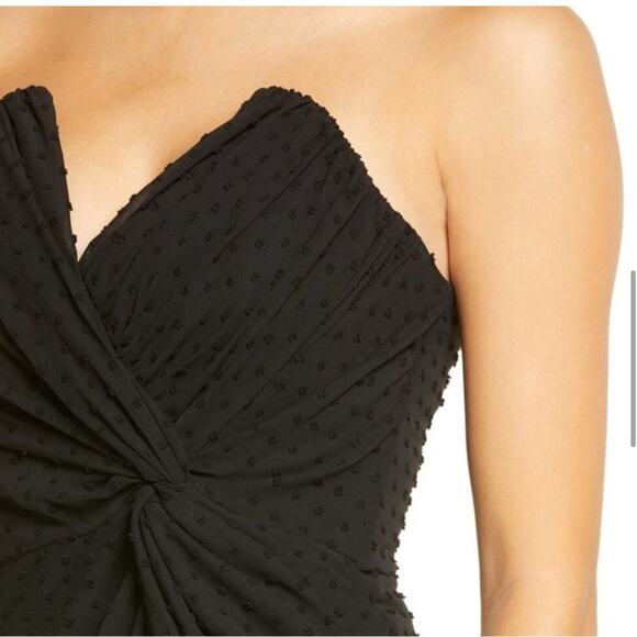 Katie May Strapless Midi Dress with Slit Black Size Medium Elegant Party Gown - Picture 6 of 8